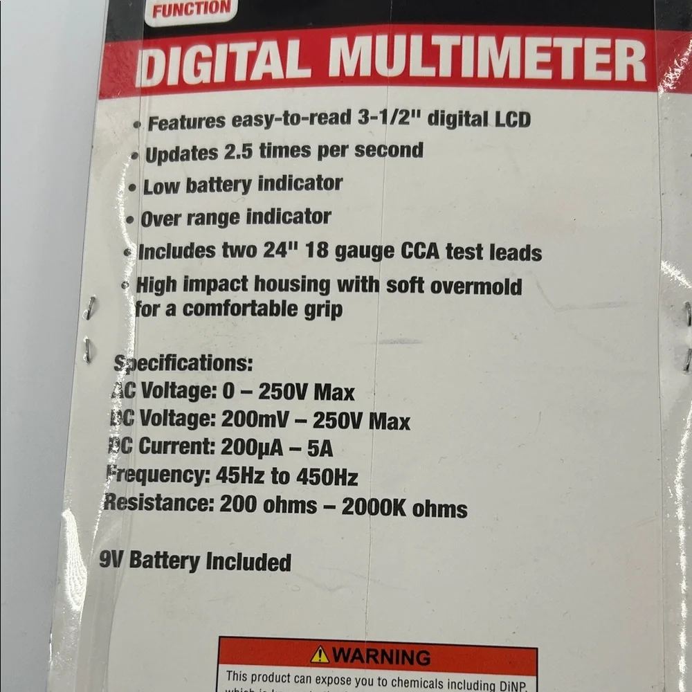 Digital Multimeter in Red with Black Accents